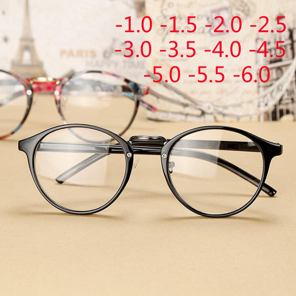 Retro Round Eye Glasses Men Women Ultra Light Myopia Eyeglasses Myopia glasses finished -1 -1.5 -2 -2.5 -3 -3.5 -4 -4.5 -5 -6