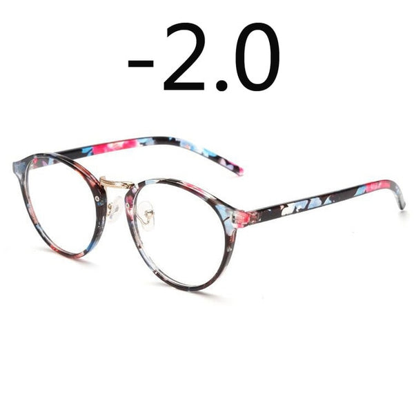 Retro Round Eye Glasses Men Women Ultra Light Myopia Eyeglasses Myopia glasses finished -1 -1.5 -2 -2.5 -3 -3.5 -4 -4.5 -5 -6