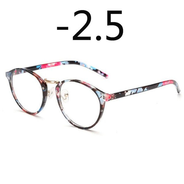 Retro Round Eye Glasses Men Women Ultra Light Myopia Eyeglasses Myopia glasses finished -1 -1.5 -2 -2.5 -3 -3.5 -4 -4.5 -5 -6