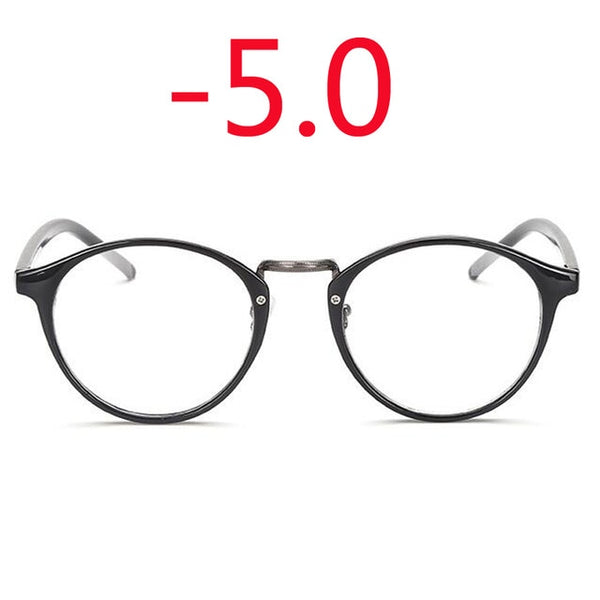 Retro Round Eye Glasses Men Women Ultra Light Myopia Eyeglasses Myopia glasses finished -1 -1.5 -2 -2.5 -3 -3.5 -4 -4.5 -5 -6