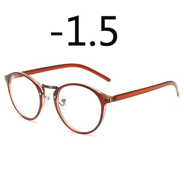 Retro Round Eye Glasses Men Women Ultra Light Myopia Eyeglasses Myopia glasses finished -1 -1.5 -2 -2.5 -3 -3.5 -4 -4.5 -5 -6