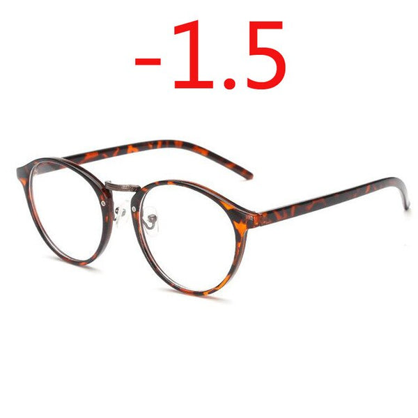 Retro Round Eye Glasses Men Women Ultra Light Myopia Eyeglasses Myopia glasses finished -1 -1.5 -2 -2.5 -3 -3.5 -4 -4.5 -5 -6