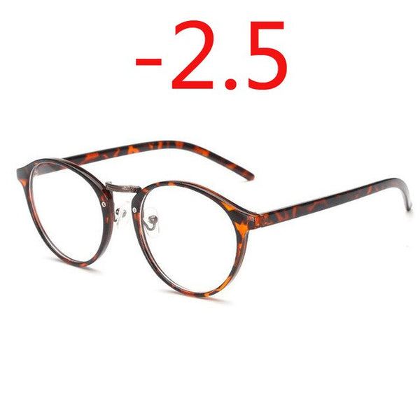 Retro Round Eye Glasses Men Women Ultra Light Myopia Eyeglasses Myopia glasses finished -1 -1.5 -2 -2.5 -3 -3.5 -4 -4.5 -5 -6