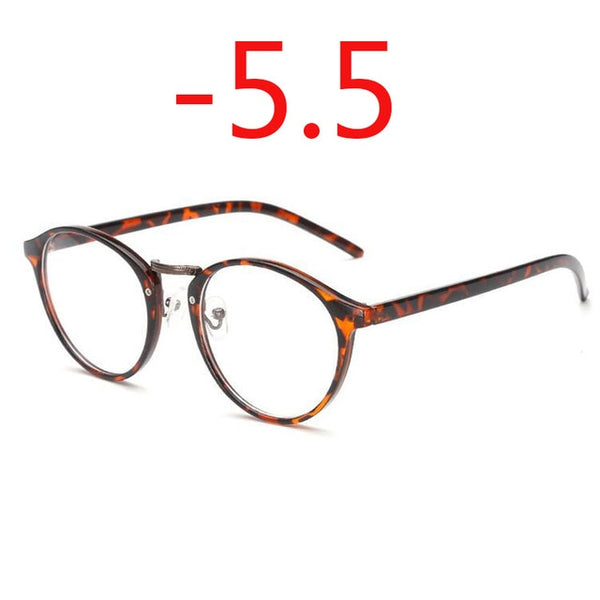 Retro Round Eye Glasses Men Women Ultra Light Myopia Eyeglasses Myopia glasses finished -1 -1.5 -2 -2.5 -3 -3.5 -4 -4.5 -5 -6