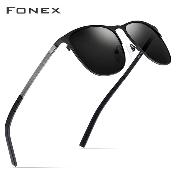 FONEX Driving Sports Outdoor Screwless Alloy Sunglasses Men Brand Designer 2019 New Polarized Sun Glasses for Women Shades Gafas