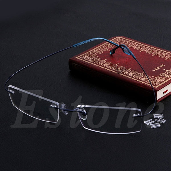 Fashion Metal Rimless Eye Glasses Solid Spectacle Frames Reading glasses For Women Men Unsex