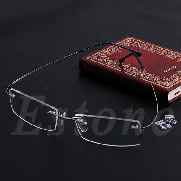 Fashion Metal Rimless Eye Glasses Solid Spectacle Frames Reading glasses For Women Men Unsex