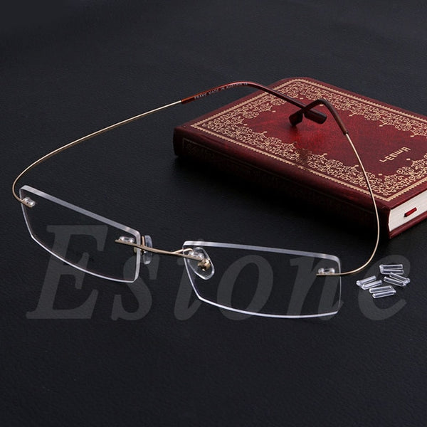 Fashion Metal Rimless Eye Glasses Solid Spectacle Frames Reading glasses For Women Men Unsex