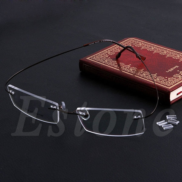 Fashion Metal Rimless Eye Glasses Solid Spectacle Frames Reading glasses For Women Men Unsex