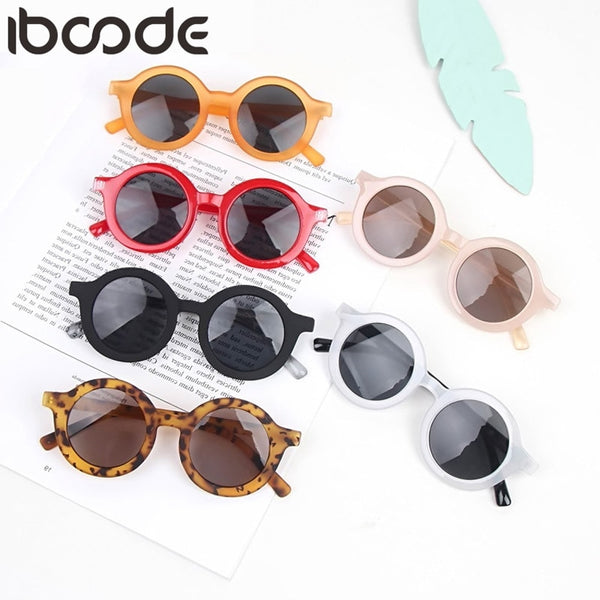iboode 2019 Fashion Kids Sunglasses Round Frame Boys Girls Sun Glasses Children Baby Eyeglasses UV400 Shades Oculos Gafas De Sol